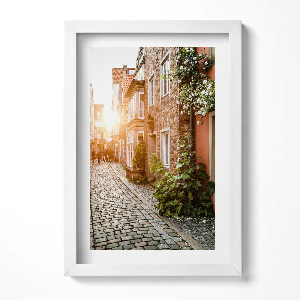 Obraz w ramie Włoska ulica wśród budynków