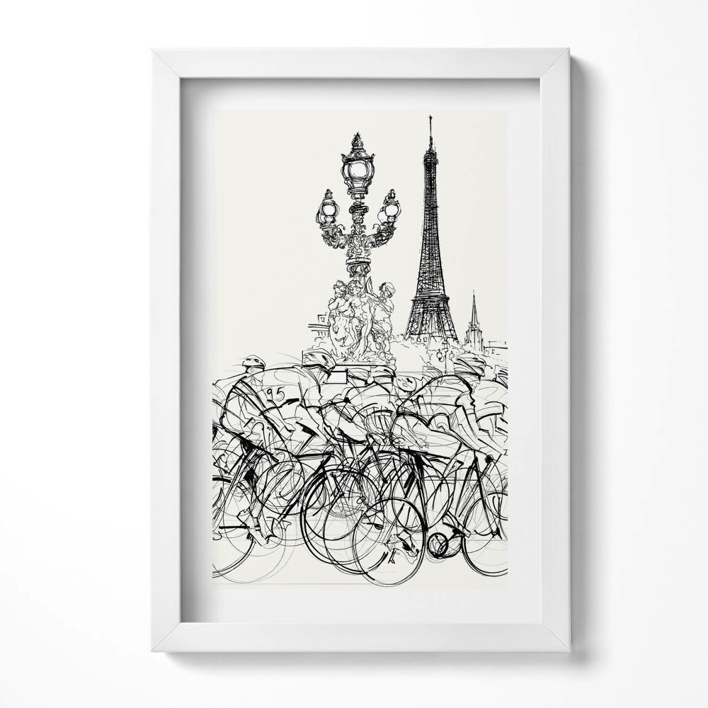 Obraz w ramie Abstrakcja wyścig kolarski