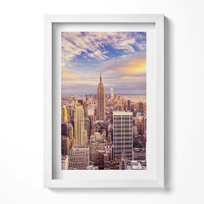 Obraz w ramie Zachód słońca Nowy Jork