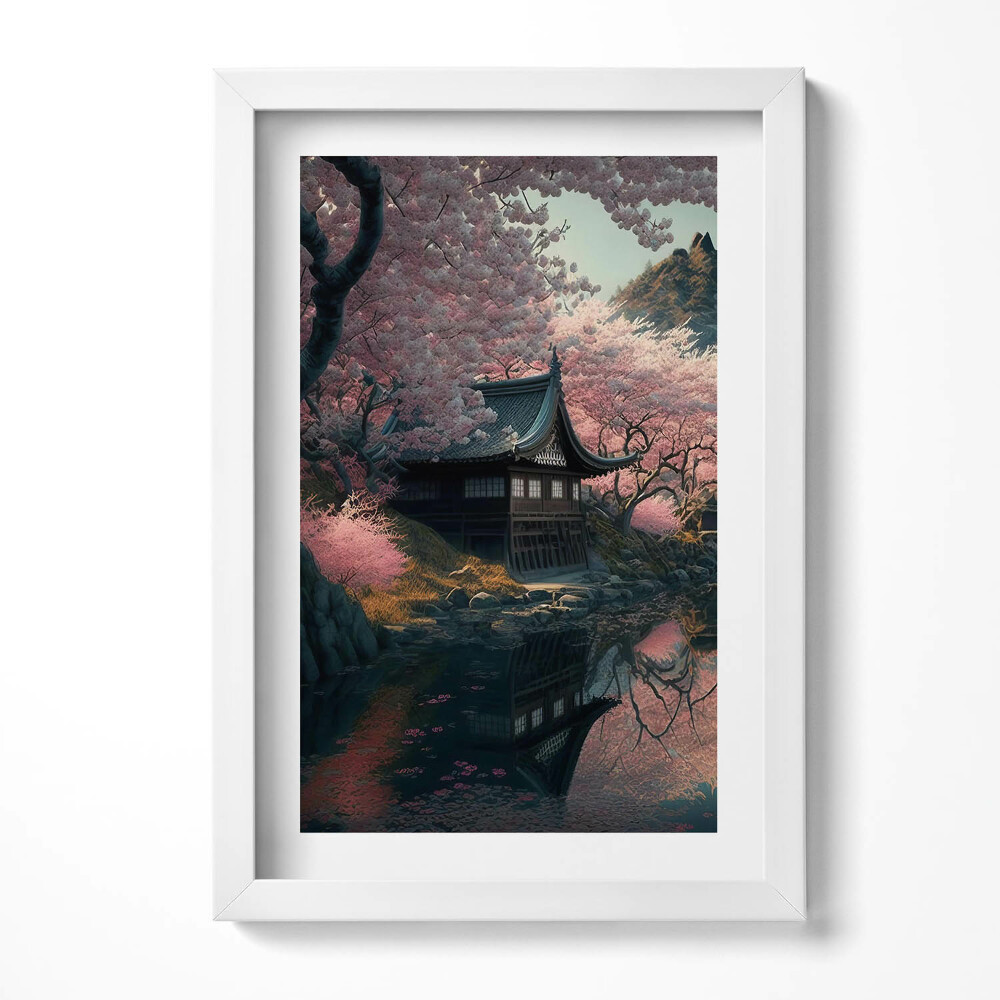 Obraz w ramie Piękny azjatycki kwiat wiśni