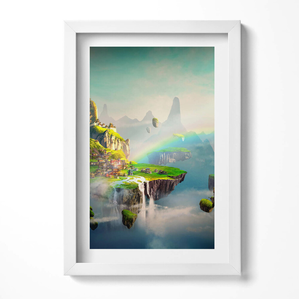 Obraz w ramie Sceny fantasy w stylu chińskim