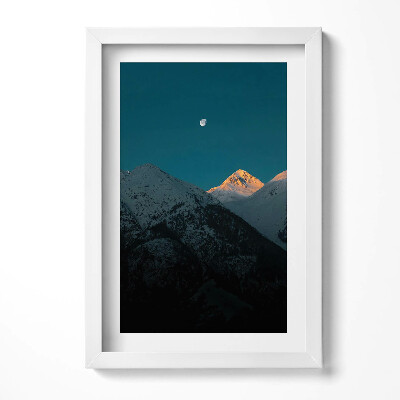 Obraz w ramie Zachód słońca w górach