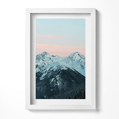 Obraz w ramie Pasmo górskie zimą