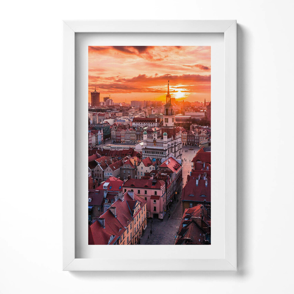 Obraz w ramie Poznań - panorama