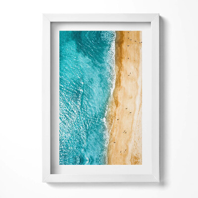 Obraz w ramie Morze plaża ludzie