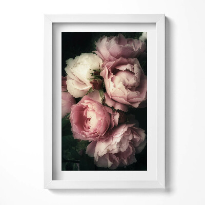 Obraz w ramie bukiet różowych róż vintage