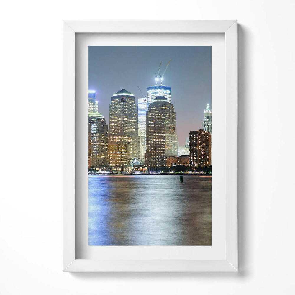 Obraz w ramie Panorama miasta nocą