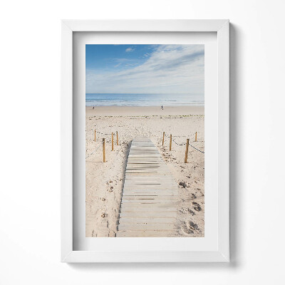 Obraz w ramie Drewniana ścieżka na piasku