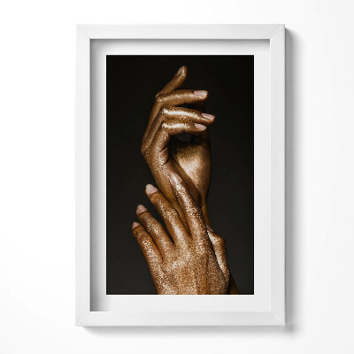 Obraz w ramie Złote dłonie kobiety