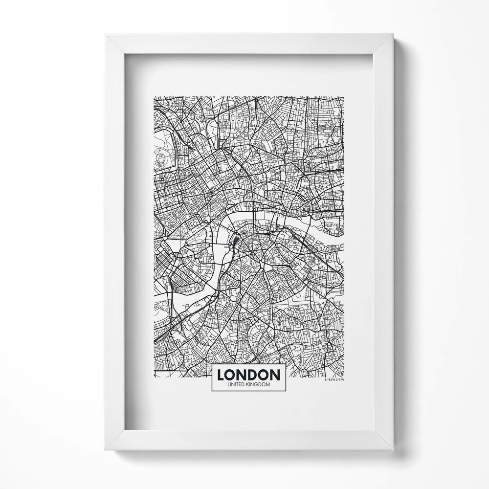 Obraz w ramie Mapa miasta Londyn Anglia