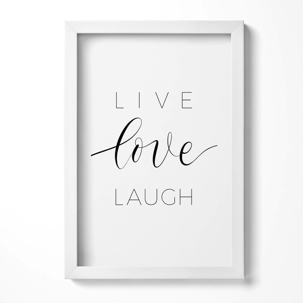 Obraz w ramie Napis do mieszkania "Live love laugh"