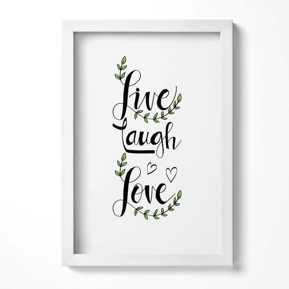 Obraz w ramie Dekoracyjny napis do domu "Live laugh love"