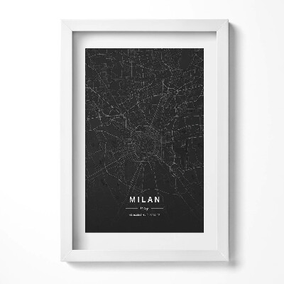 Obraz w ramie Mapa miasta Mediolan Włochy