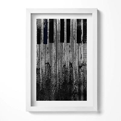 Obraz w ramie Ilusracja pianino i miasto