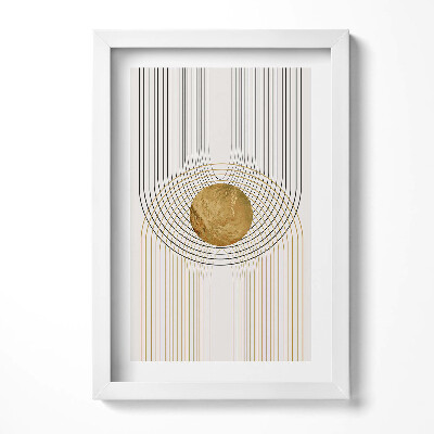 Obraz w ramie Boho abstrakcyjne minimalistyczne kształty ze złotem