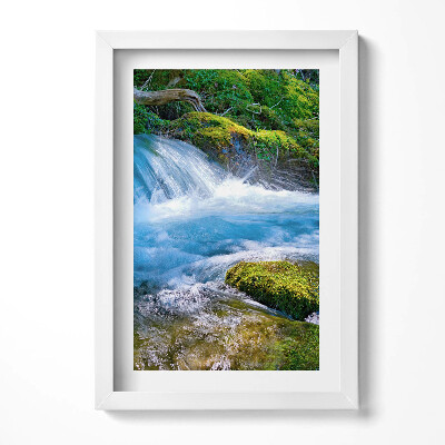 Obraz w ramie Rwący strumyk w lesie