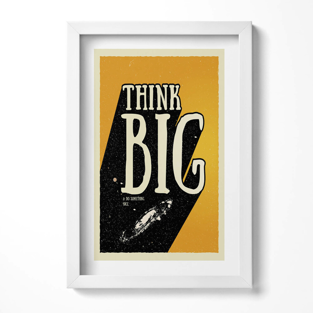 Obraz w ramie Inspirujący napis "Think big"