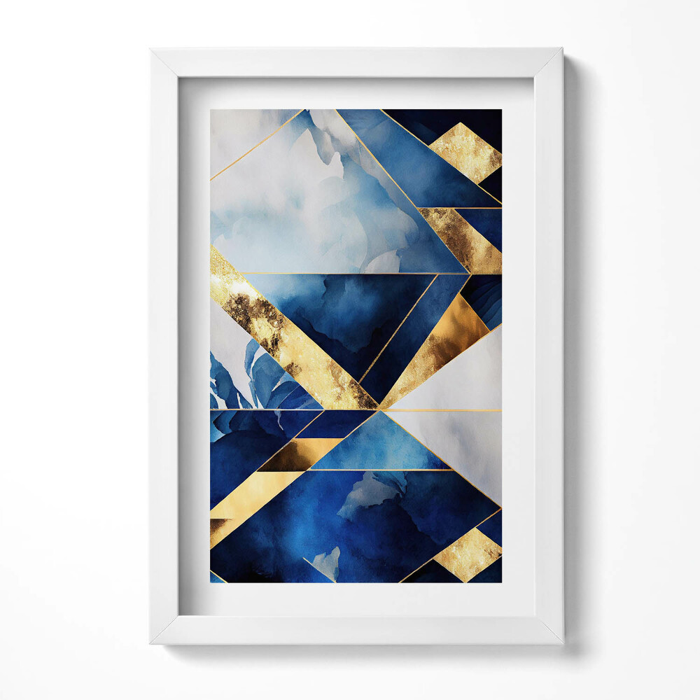 Obraz w ramie Geometryczna kompozycja ze złotem