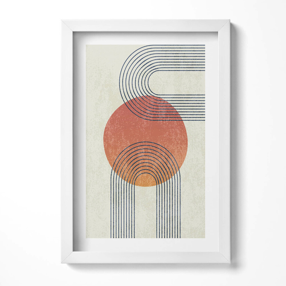 Obraz w ramie Sztuka nowoczesna linie i koło