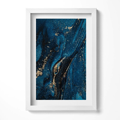 Obraz w ramie Płynna abstrakcja z drobinkami złota