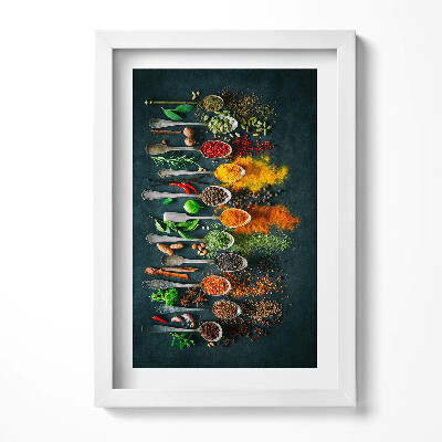 Obraz w ramie Łyżki z kolorowymi przyprawami