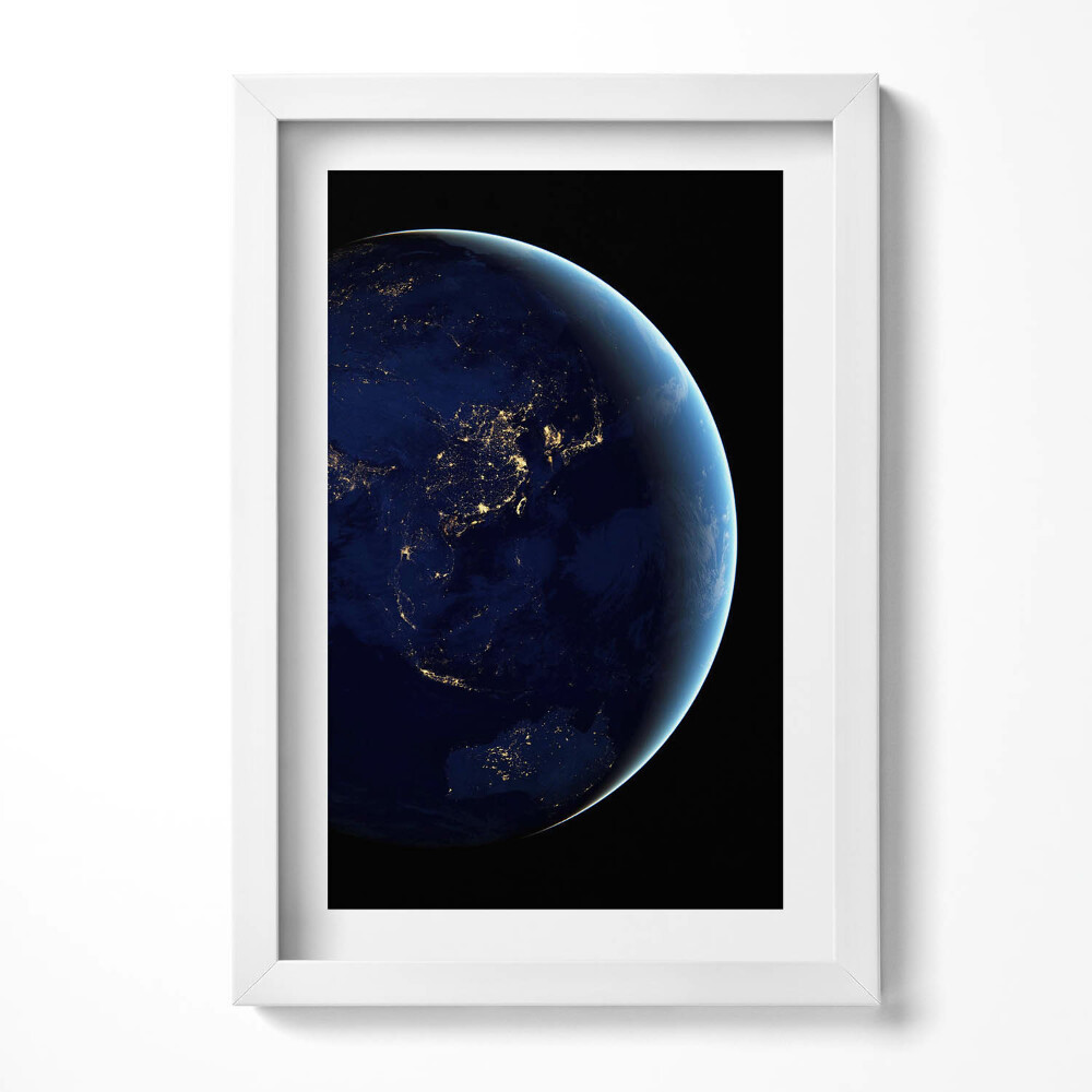 Obraz w ramie Kula ziemska glob w kosmosie