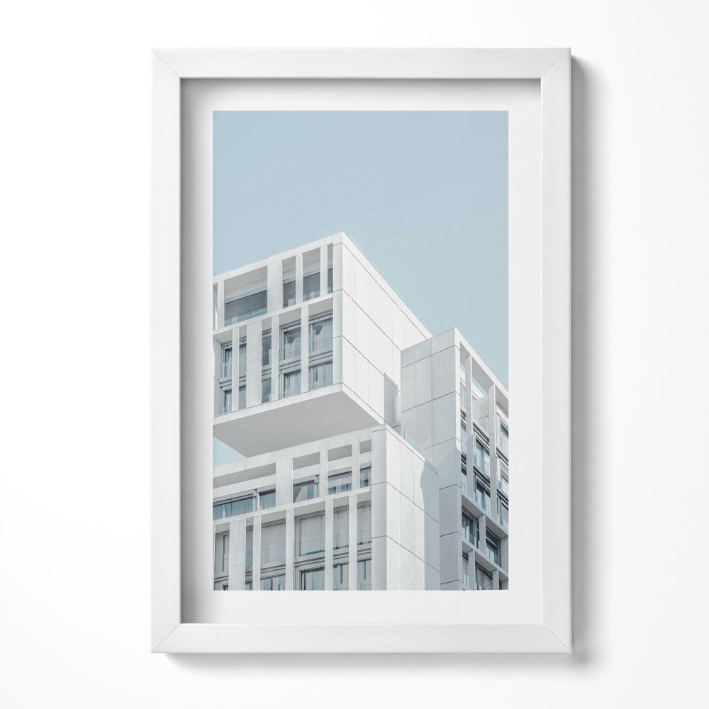 Obraz w ramie Biały minimalistyczny budynek architektura