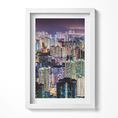 Obraz w ramie Rożswietlone miasto nocą