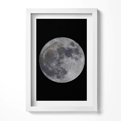 Obraz w ramie Pełnia księżyca na czarnym niebie