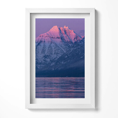 Obraz w ramie Zimowy pejzaż gór i wody