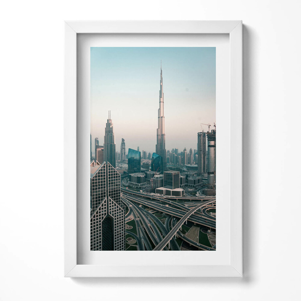 Obraz w ramie Nowoczesny Dubaj z lotu ptaka