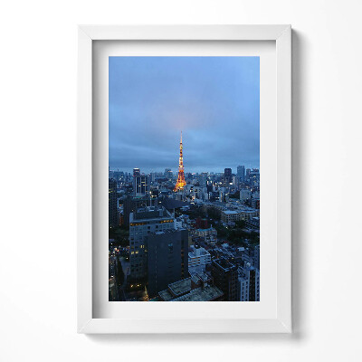Obraz w ramie Tokio wieczorem panorama miasta