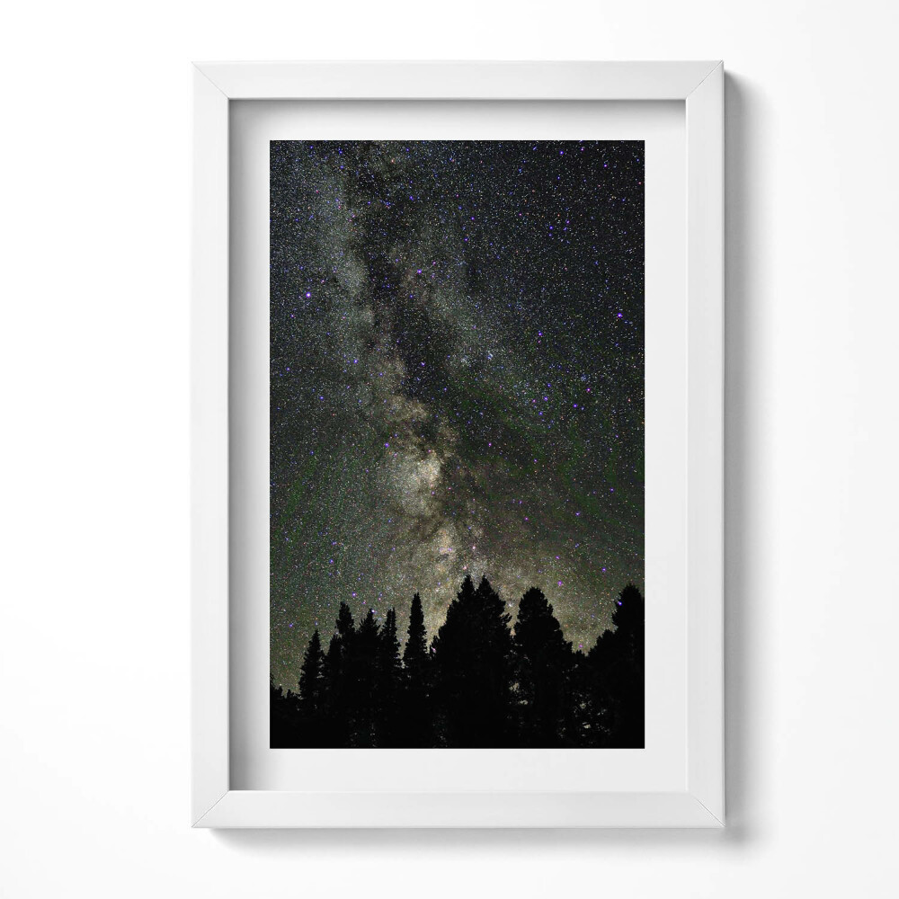 Obraz w ramie Gwieździste niebo nad lasem