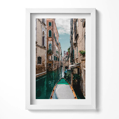 Obraz w ramie Gondola w kanale weneckim Włochy