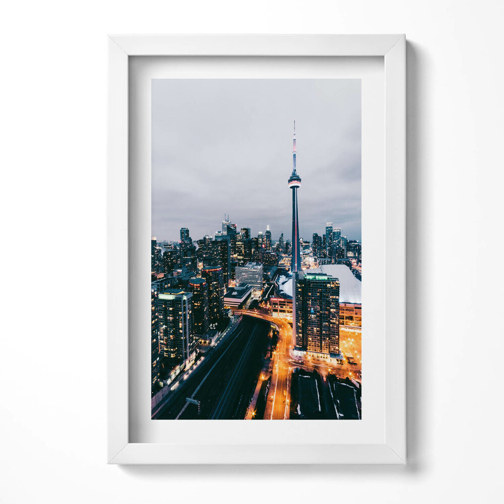 Obraz w ramie Widok z lotu ptaka na miasto