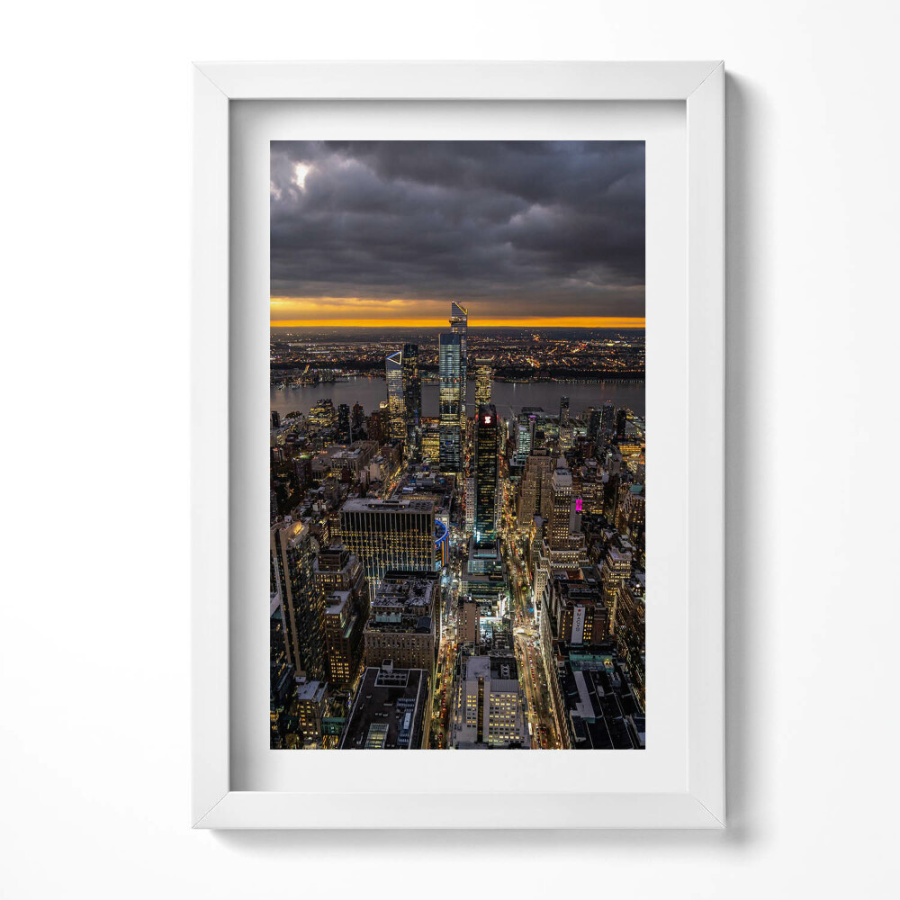 Obraz w ramie Architektura miasta z lotu ptaka noc