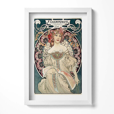 Obraz w ramie Ilustracja kobiety - Alfons Mucha