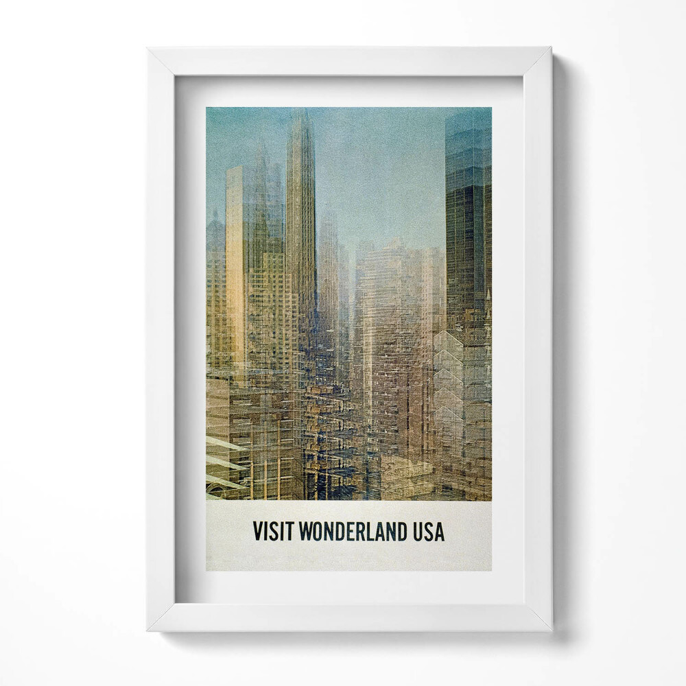 Obraz w ramie Ilustracja budowli USA