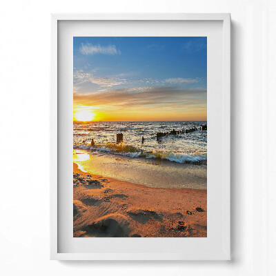 Obraz pionowy Wschód słońca nad morzem