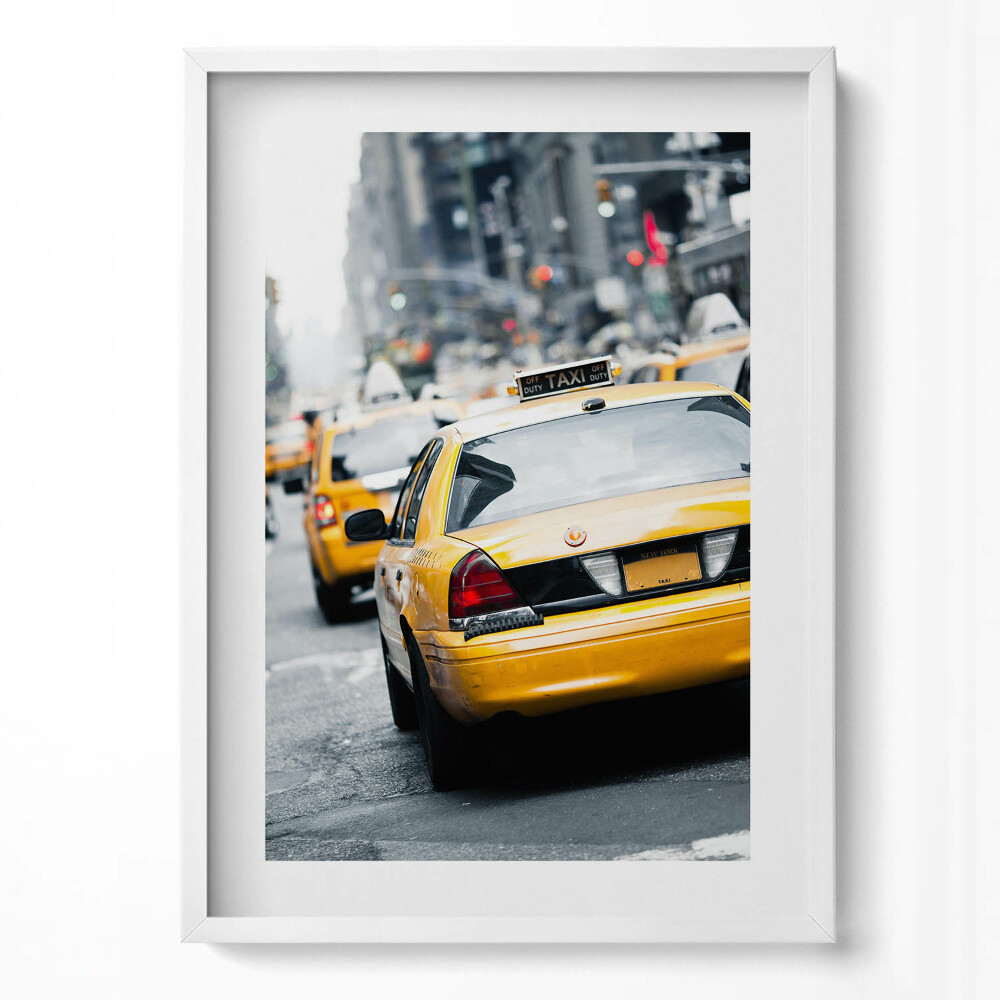 Obraz pionowy Nowojorskie taksówki w miejskim korku