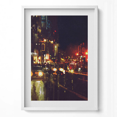 Obraz pionowy Niewyraźne malowane miasto