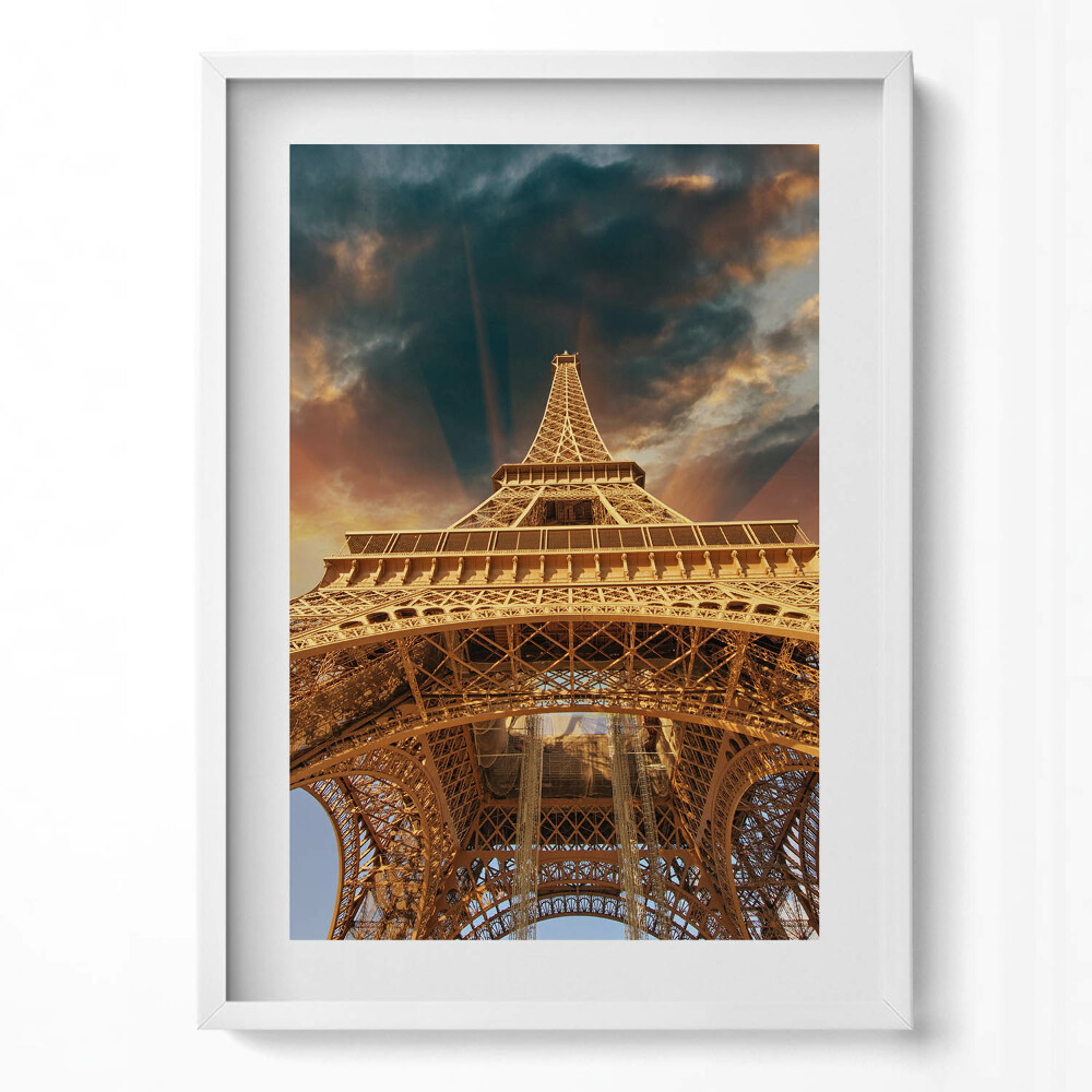 Obraz pionowy Wieża Eiffla w blasku słońca