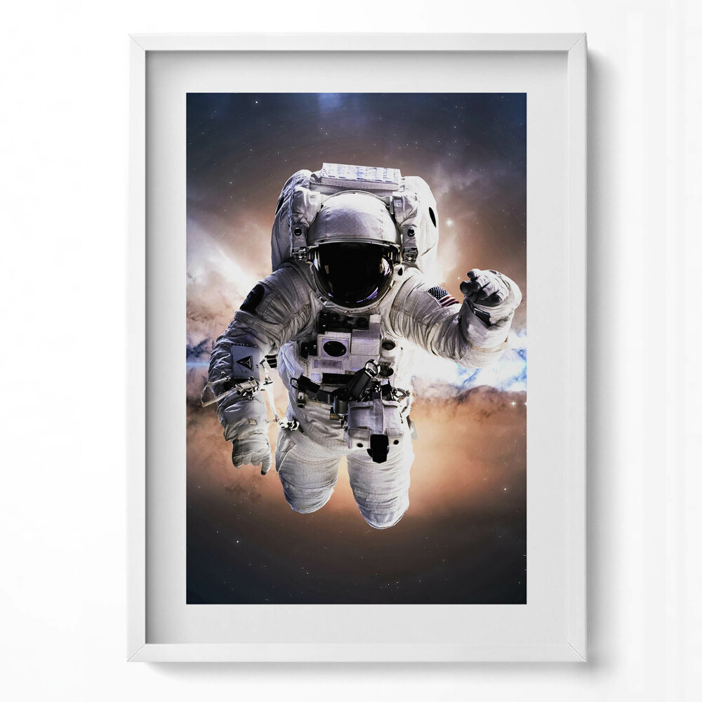 Obraz pionowy Astronauta w przestrzeni kosmicznej