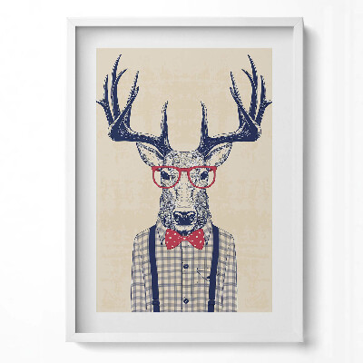 Obraz pionowy Jeleń w koszuli i jazzowej kokardce