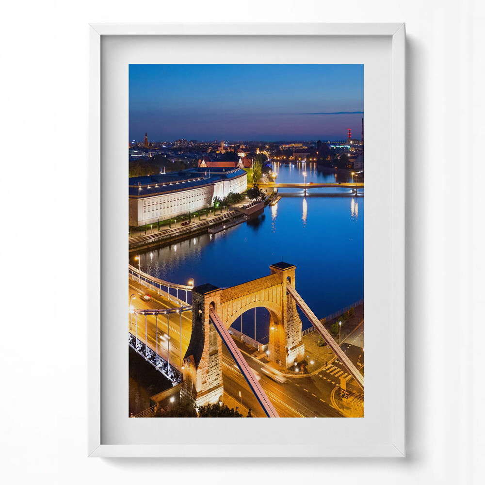 Obraz pionowy Miasto nocą Wrocław