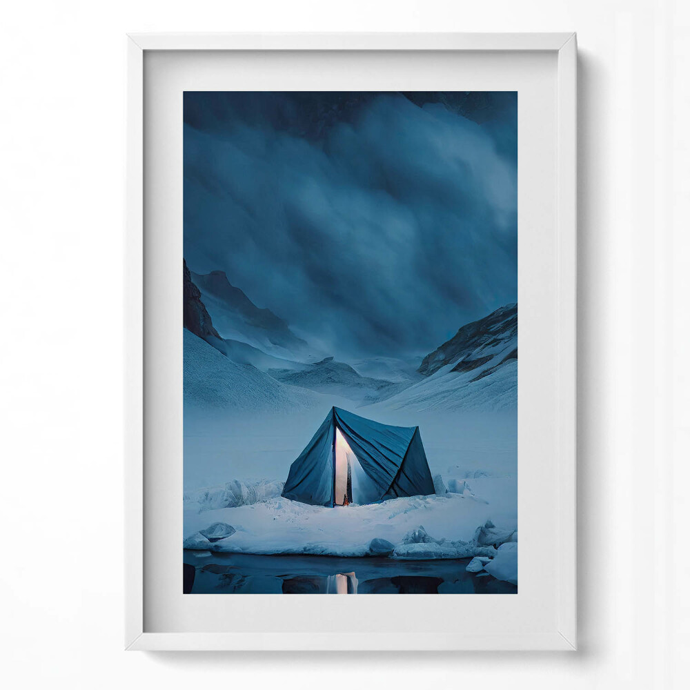 Obraz pionowy Namiot w górach Islandii