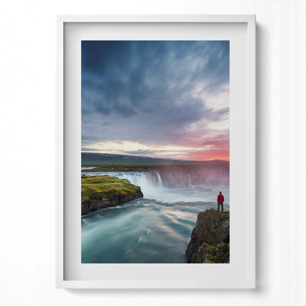 Obraz pionowy Krajobraz z wodospadem Godafoss