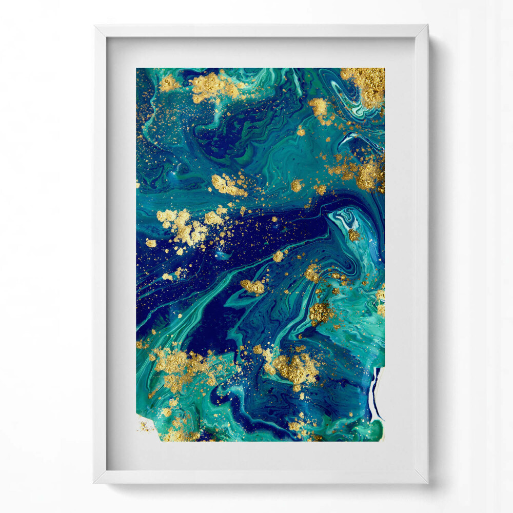 Obraz pionowy Abstrakcja ze złotem