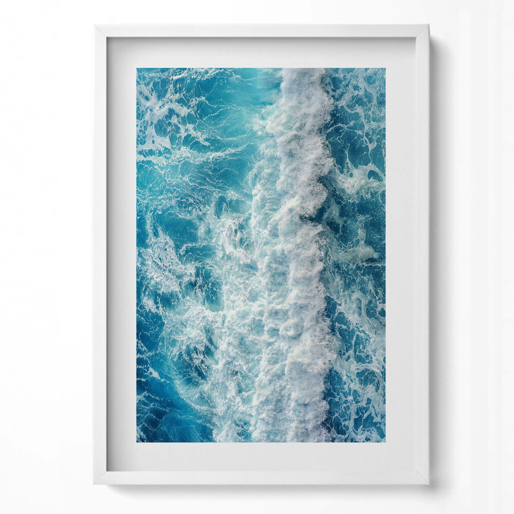 Obraz pionowy Widok z lotu ptaka na falę oceanu