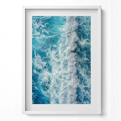 Obraz pionowy Widok z lotu ptaka na falę oceanu